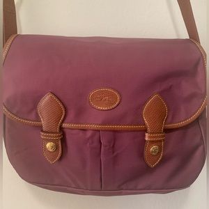 Longchamp Pliage Messenger Bag Maroon
